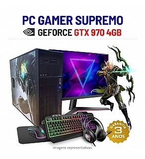 CONJUNTO GAMER SUPREMO | GTX970-4GB | XEON E3-1246 V3=i7-6700 | 16GB RAM | SSD+HDD COM MONITOR + ACESSORIOS