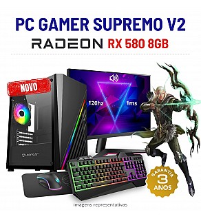 CONJUNTO GAMER SUPREMO V2 | RX580-8GB | I3-10GEN=I7-7700 | 16GB RAM | 240GB SSD COM MONITOR + ACESSORIOS