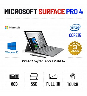 MICROSOFT SURFACE PRO 4 12.3" FULLHD I5-6300U 8GB RAM 240GB SSD