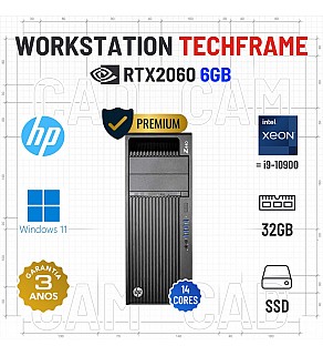 WORKSTATION 3D/CAD TECHFRAME HP Z440 | XEON 14 CORES SUPERIOR i9-10900 | 32GB RAM | 960GB SSD | RTX2060-6GB | OFERTA DE OFFICE 2021