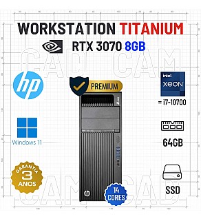 WORKSTATION TITANIUM HP Z440 | XEON 14 CORES = i7-10700 | 64GB RAM | 960GB SSD | RTX3070-8GB | OFERTA DE OFFICE 2021