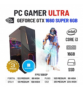 PC GAMER ULTRA NOVO | GTX1660 SUPER-6GB | i3-10100F | 16GB RAM | 480GB SSD