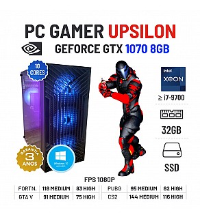 PC GAMER UPSILON | GTX1070-8GB | XEON 10 CORES SUPERIOR I7-9700 | 32GB RAM | 240GB SSD