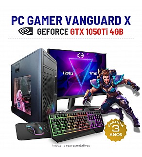 CONJUNTO GAMER VANGUARD X | GTX1050Ti-4GB | i5-9400 | 16GB RAM | 240GB SSD COM MONITOR + ACESSORIOS