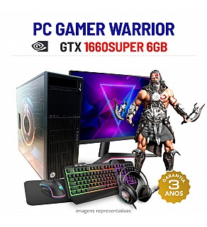 CONJUNTO GAMER WARRIOR | GTX1660SUPER-6GB | XEON=I7-8700K | 16GB RAM | 480GB SSD COM MONITOR + ACESSORIOS