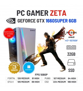 PC GAMER ZETA NOVO | GTX1660SUPER-6GB | RYZEN=i7-10700F | 32GB RAM | 960GB SSD