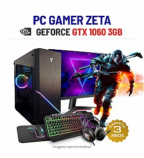 CONJUNTO GAMER ZETA | GTX1060-3GB | i7-4790s 16GB RAM | 480GB SSD COM MONITOR + ACESSORIOS