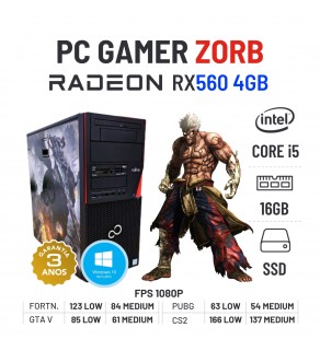 PC GAMER ZORB | RX560-4GB | I5-6500 | 16GB RAM | 240GB SSD OFERTA KIT TECLADO+RATO+TAPETE