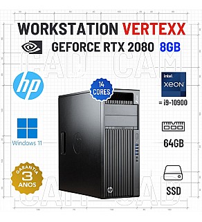 WORKSTATION 3D/CAD VERTEXX HP Z440 | XEON 14 CORES = i9-10900 | 64GB RAM | 960GB SSD | RTX2080-8GB | OFERTA DE OFFICE 2021