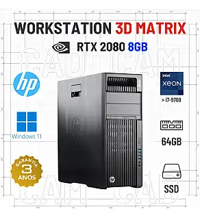 WORKSTATION 3D MATRIX HP Z640 | XEON 10 CORES SUPERIOR i7-9700 | 64GB RAM | 480GB SSD | RTX2080-8GB | OFERTA DE OFFICE 2021 WORKSTATION 3D MATRIX HP Z640 | XEON 10 CORES SUPERIOR i7-9700 | 64GB RAM | 480GB SSD | RTX2080-8GB | OFERTA DE OFFICE 2021