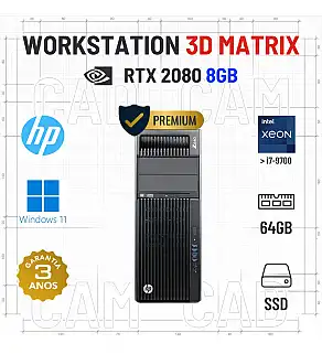 WORKSTATION 3D MATRIX HP Z640 | XEON 10 CORES SUPERIOR i7-9700 | 64GB RAM | 480GB SSD | RTX2080-8GB | OFERTA DE OFFICE 2021 WORKSTATION 3D MATRIX HP Z640 | XEON 10 CORES SUPERIOR i7-9700 | 64GB RAM | 480GB SSD | RTX2080-8GB | OFERTA DE OFFICE 2021