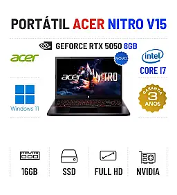 ACER NITRO V15 | 15.6'' FULLHD 165Hz | I7-13620H | 16GB RAM | 960GB SSD | RTX5050 8GB