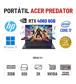 ACER PREDATOR HELIOS NEO 16 | 16" 2K 165Hz | i7-13700HX | 32GB RAM | 960GB SSD | NVIDIA RTX4060 8GB