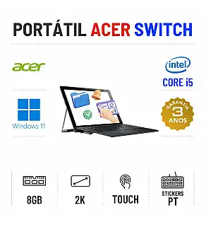 ACER SWITCH ALPHA 5 SW512-52 | 12'' TOUCH 2K | I5-7200U | 8GB RAM | 240GB SSD