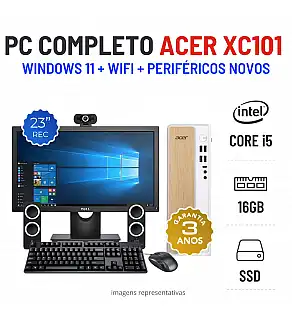 CONJUNTO PC ACER ASPIRE XC 101 SSF | i5-13420H | 16GB RAM | 480GB SSD COM MONITOR + ACESSORIOS