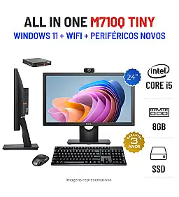 CONJUNTO AIO LENOVO M710Q | i5-6500T | 8GB RAM | SSD COM MONITOR + ACESSORIOS