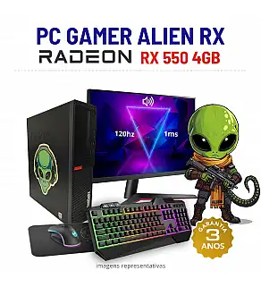 CONJUNTO GAMER ALIEN RX | RX550-4GB | RYZEN 5 PRO=I7-7700 | 16GB RAM | 240GB SSD COM MONITOR + ACESSORIOS CONJUNTO GAMER ALIEN RX | RX550-4GB | RYZEN 5 PRO=I7-7700 | 16GB RAM | 240GB SSD COM MONITOR + ACESSORIOS
