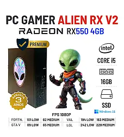 PC GAMER ALIEN RX V2 | RX550-4GB | I5-8500 | 16GB RAM | 240GB SSD