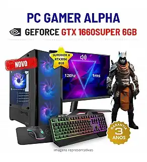 CONJUNTO GAMER ALPHA | GTX1660SUPER-6GB=RTX3050-8GB | RYZEN 3 = i7-7700K | 16GB RAM | 480GB SSD COM MONITOR + ACESSORIOS CONJUNTO GAMER ALPHA | GTX1660SUPER-6GB=RTX3050-8GB | RYZEN 3 = i7-7700K | 16GB RAM | 480GB SSD COM MONITOR + ACESSORIOS