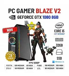 PC GAMER BLAZE V2 NOVO | GTX1080-8GB SUPERIOR A RTX3060-8GB | i5-12GEN=i7-10700KF | 32GB RAM | 480GB SSD OFERTA KIT TECLADO+RATO+TAPETE PC GAMER BLAZE V2 NOVO | GTX1080-8GB SUPERIOR A RTX3060-8GB | i5-12GEN=i7-10700KF | 32GB RAM | 480GB SSD OFERTA KIT TECLADO+RATO+TAPETE