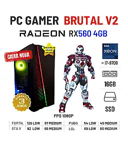 PC GAMER BRUTAL V2 | RX560-4GB | XEON 10 CORES SUPERIOR I7-9700 | 16GB RAM | 240GB SSD