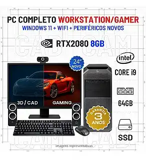 CONJUNTO WORKSTATION/GAMER BLUEPRINT X HP Z4 G4 | i9-7960X SUPERIOR A i9-11900K | 64GB RAM | 960GB SSD | RTX2080-8GB COM MONITOR + ACESSORIOS CONJUNTO WORKSTATION/GAMER BLUEPRINT X HP Z4 G4 | i9-7960X SUPERIOR A i9-11900K | 64GB RAM | 960GB SSD | RTX2080-8GB COM MONITOR + ACESSORIOS