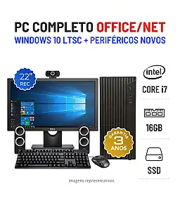CONJUNTO PC OFFICE/NET | i7-3770T | 16GB RAM | 240GB SSD COM MONITOR + ACESSORIOS