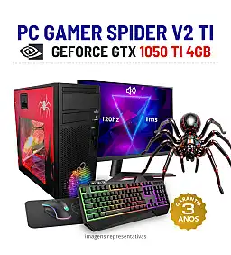 CONJUNTO GAMER SPIDER V2 Ti | GTX1050Ti-4GB | I5-8500 | 16GB RAM | 240GB SSD COM MONITOR + ACESSORIOS