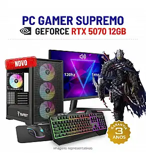 CONJUNTO GAMER SUPREMO NOVO | RTX5070-12GB | i7-14700F | 32GB RAM | 960GB SSD COM MONITOR + ACESSORIOS