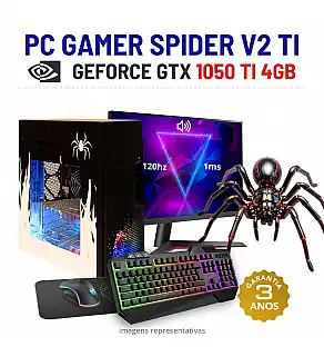 CONJUNTO GAMER SPIDER V2 Ti | GTX1050Ti-4GB | I5-8500 | 16GB RAM | 240GB SSD COM MONITOR + ACESSORIOS