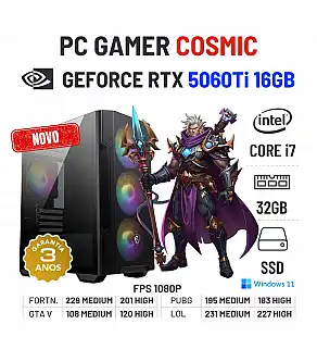 PC GAMER COSMIC NOVO | RTX5060Ti-16GB | i7-12700KF | 32GB RAM | 960GB SSD