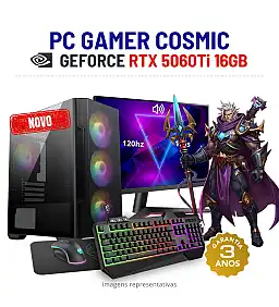 CONJUNTO GAMER COSMIC NOVO | RTX5060Ti-16GB | i7-12700KF | 32GB RAM | 960GB SSD COM MONITOR + ACESSORIOS