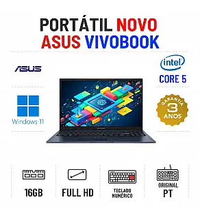 NOVO - ASUS VIVOBOOK 15 F1504VA | 15.6'' FULLHD | CORE 5-120U | 16GB RAM | 480GB SSD | TECLADO NUMÉRICO | OFERTA DE OFFICE 2021 NOVO - ASUS VIVOBOOK 15 F1504VA | 15.6'' FULLHD | CORE 5-120U | 16GB RAM | 480GB SSD | TECLADO NUMÉRICO | OFERTA DE OFFICE 2021