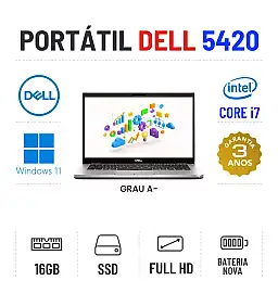 DELL LATITUDE 5420 | 14" FULLHD | i7-1185G7 | 16GB RAM | 240GB SSD | BATERIA NOVA