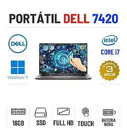 DELL LATITUDE 7420 | 14" TOUCH FULLHD | i7-1185G7 | 16GB RAM | 240GB SSD | BATERIA NOVA