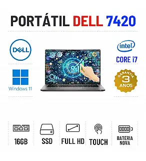 DELL LATITUDE 7420 | 14" TOUCH FULLHD | i7-1185G7 | 16GB RAM | 240GB SSD | BATERIA NOVA