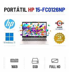 HP 15-FC0126NP | 15.6" FULLHD | RYZEN 5 = i7-1068G7 | 16GB RAM | 480GB SSD | OFERTA DE OFFICE 2021