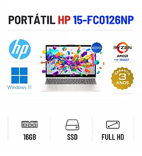 HP NOVO 15-FC0126NP | 15.6" FULLHD | RYZEN 5 = i7-1068G7 | 16GB RAM | 480GB SSD | OFERTA DE OFFICE 2021