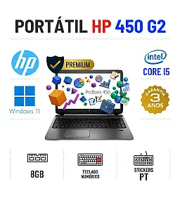 HP PROBOOK 450 G2 | 15.6'' | I5-5200U | 8GB RAM | SSD | TECLADO NUMÉRICO