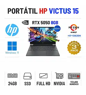 HP VICTUS 15-FB3030NP | 15.6'' FULLHD 144Hz | RYZEN 5 = i7-13620H | 24GB RAM | 960GB SSD | NVIDIA RTX5050 8GB