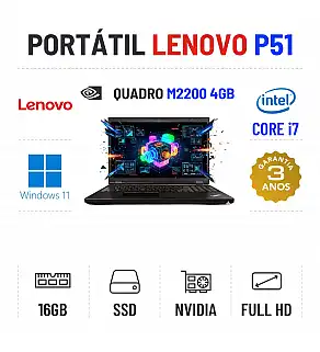LENOVO P51 | 15.6" FULLHD | i7-7820HQ | 16GB RAM | 480GB SSD | QUADRO M2200 4GB