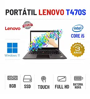 LENOVO THINKPAD T470s | 14.1'' TOUCH FULLHD | i5-6200u | 8GB RAM | 240GB SSD | BATERIA NOVA