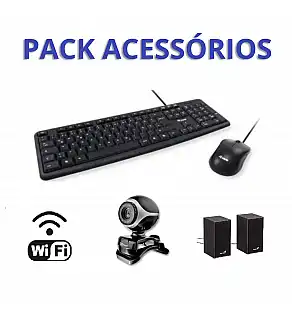 PACK ACESSÓRIOS TECLADO+RATO | COLUNAS | WEBCAM | PLACA WIFI USB