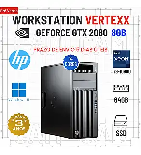 WORKSTATION VERTEXX HP Z440 | XEON 14 CORES = i9-10900 | 64GB RAM | 960GB SSD | RTX2080-8GB | OFERTA DE OFFICE 2021
