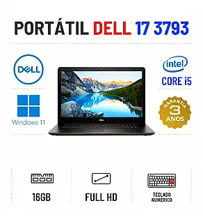 DELL INSPIRON 17 3793 | 17" FULLHD | i5-1035G1 | 16GB RAM | 480GB SSD | TECLADO NUMÉRICO DELL INSPIRON 17 3793 | 17" FULLHD | i5-1035G1 | 16GB RAM | 480GB SSD | TECLADO NUMÉRICO