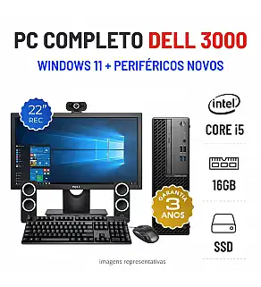 CONJUNTO PC DELL OPTIPLEX 3000 SFF | i5-12500T | 16GB RAM | 240GB SSD COM MONITOR + ACESSORIOS CONJUNTO PC DELL OPTIPLEX 3000 SFF | i5-12500T | 16GB RAM | 240GB SSD COM MONITOR + ACESSORIOS