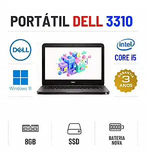 DELL 3310 | 13.3" | i3-8145U=I5-7300U | 8GB RAM | 240GB SSD | BATERIA NOVA 