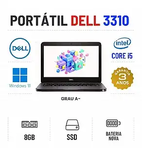 DELL LATITUDE 3310 | 13.3'' | i5-8265u | 8GB RAM | 240GB SSD | BATERIA NOVA