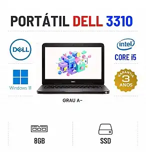 DELL LATITUDE 3310 | 13.3'' | i5-8265u | 8GB RAM | 240GB SSD | BATERIA NOVA