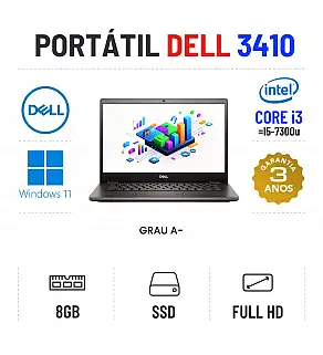 DELL LATITUDE 3410 | 14" FULLHD | I3-10110U = I5-7300U | 8GB RAM | 240GB SSD